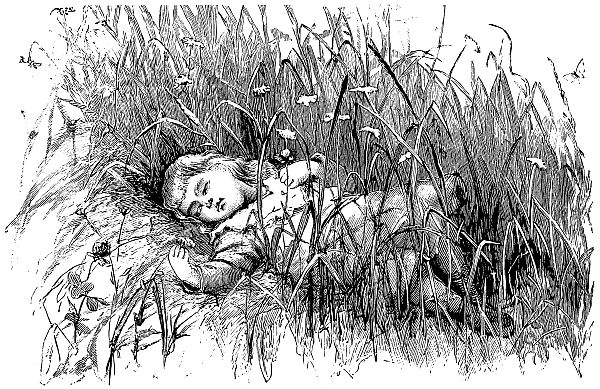 child lying on grass